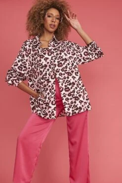 JAYLEY Animal Print Oversized Shirt -Long Maxi Dress Sales Store jayley animal print oversized shirt p13402 90753 image