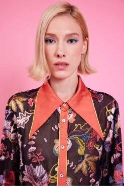 JAYLEY Aspen Silk Blend Blouse