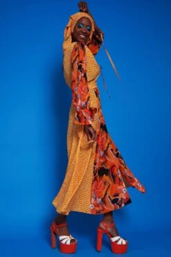 JAYLEY Autumn Long Sleeve Maxi Dress With Fish Design -Long Maxi Dress Sales Store jayley autumn long sleeve maxi dress with fish design p14414 95075 image