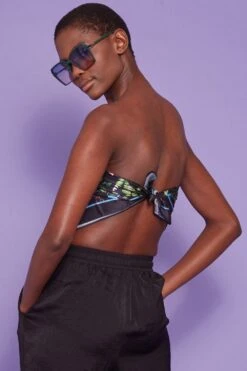 JAYLEY Black And Blue Abstract Silk Scarf -Long Maxi Dress Sales Store jayley black and blue abstract silk scarf p13562 92019 image