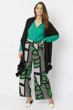 JAYLEY Black Cashmere Blend Wrap With Faux Fur Heart Poms -Long Maxi Dress Sales Store jayley black cashmere blend wrap with faux fur heart poms p4825 62271 image