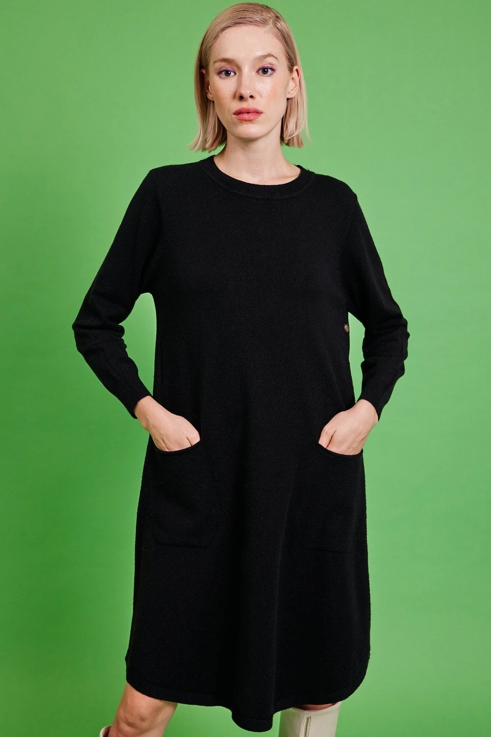 JAYLEY Black Pure Cashmere Dress 3 JAYLEY Black Pure Cashmere Dress - Image 3