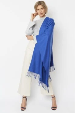 JAYLEY Blue Cashmere Blend Scarf -Long Maxi Dress Sales Store jayley blue cashmere blend scarf p4711 61710 image
