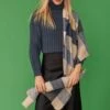 JAYLEY Blue Cashmere Blend Wrap