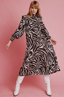 JAYLEY Chocolate Silk Blend Long Sleeve Maxi Dress -Long Maxi Dress Sales Store jayley chocolate silk blend long sleeve maxi dress p7177 72979 image