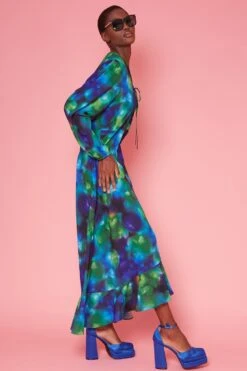 JAYLEY Cleo Silk Blend Oversized Maxi Shift Dress