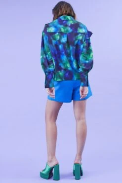 JAYLEY Cleo Silk Blend Ruffle Shirt -Long Maxi Dress Sales Store jayley cleo silk blend ruffle shirt p14234 93405 image