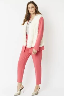 JAYLEY Cream Cashmere Blend Faux Fur Gilet -Long Maxi Dress Sales Store jayley cream cashmere blend faux fur gilet p3820 58181 image