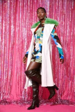 JAYLEY Cream Eco Leather Gilet With Removable Fur Collar -Long Maxi Dress Sales Store jayley cream eco leather gilet with removable fur collar p12848 87032 image