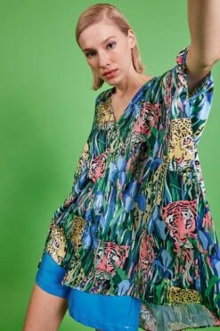 JAYLEY Florence Floral Kimono Dress