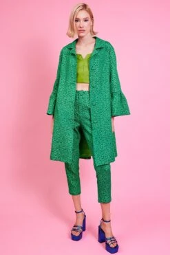 JAYLEY Green Embroidered Cut Off Trousers -Long Maxi Dress Sales Store jayley green embroidered cut off trousers p14682 97228 image