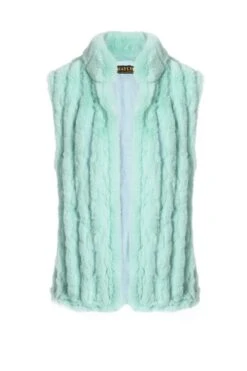 JAYLEY Green Faux Fur Gilet