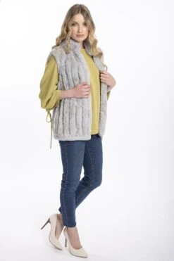 JAYLEY Grey Faux Fur Gilet
