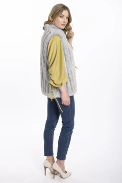 JAYLEY Grey Faux Fur Gilet -Long Maxi Dress Sales Store jayley grey faux fur gilet p3684 57607 image