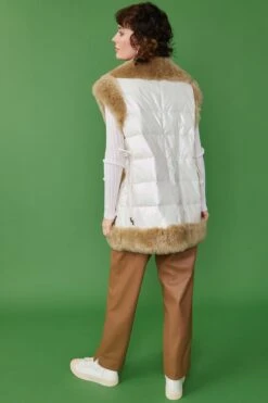 JAYLEY Limited Edition Oversized Shearling Gilet -Long Maxi Dress Sales Store jayley limited edition oversized shearling gilet p10743 75045 image