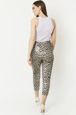 JAYLEY Mono Leopard Leopard Print Faux Suede Trousers -Long Maxi Dress Sales Store jayley mono leopard leopard print faux suede trousers p6256 70331 image
