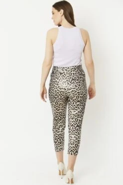 JAYLEY Mono Leopard Leopard Print Faux Suede Trousers -Long Maxi Dress Sales Store jayley mono leopard leopard print faux suede trousers p6256 70332 image