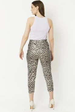 JAYLEY Mono Leopard Leopard Print Faux Suede Trousers -Long Maxi Dress Sales Store jayley mono leopard leopard print faux suede trousers p6256 70335 image
