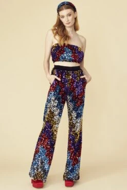 JAYLEY Multi-Coloured Sequin Flares