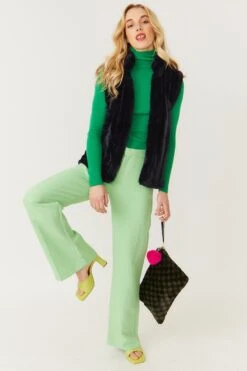 JAYLEY Navy Faux Fur Gilet