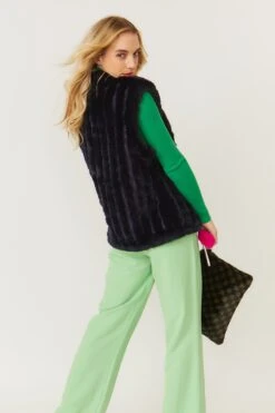 JAYLEY Navy Faux Fur Gilet -Long Maxi Dress Sales Store jayley navy faux fur gilet p3680 78208 image