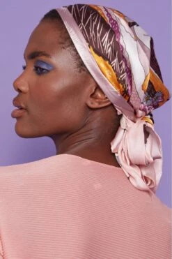 Long Maxi Dress Sales Store 23 JAYLEY Pink Abstract Silk Scarf