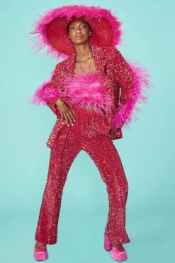 JAYLEY Pink Sequin Flares