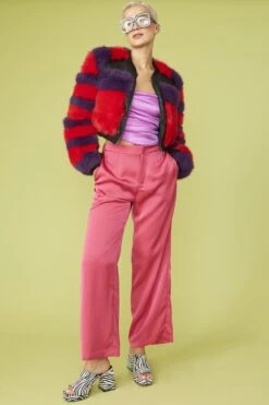 JAYLEY Pink Wide Leg Trousers -Long Maxi Dress Sales Store jayley pink wide leg trousers p12898 87393 image