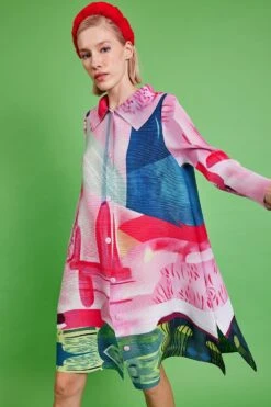 JAYLEY Pleated Maxi Dress With Classic Style Collar -Long Maxi Dress Sales Store jayley pleated maxi dress with classic style collar p14572 96296 image