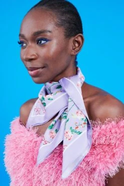 Long Maxi Dress Sales Store 21 JAYLEY Purple Abstract Silk Scarf