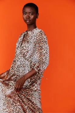 JAYLEY Silk Blend Animal Print Maxi Dress -Long Maxi Dress Sales Store jayley silk blend animal print maxi dress p12740 86287 image