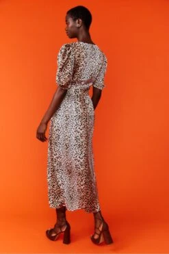 JAYLEY Silk Blend Animal Print Maxi Wrap Dress -Long Maxi Dress Sales Store jayley silk blend animal print maxi wrap dress p12846 87019 image