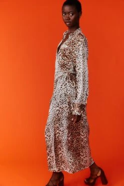 JAYLEY Silk Blend Animal Print Wrap Maxi Dress -Long Maxi Dress Sales Store jayley silk blend animal print wrap maxi dress p12736 86595 image