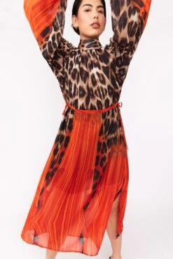 JAYLEY Silk Blend Leopard Maxi Dress In Red 9 JAYLEY Silk Blend Leopard Maxi Dress In Red -Long Maxi Dress Sales Store jayley silk blend leopard maxi dress in red p12788 86643 image