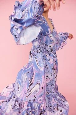 JAYLEY Silk Blend Purple Abstract Dress -Long Maxi Dress Sales Store jayley silk blend purple abstract dress p12297 84584 image