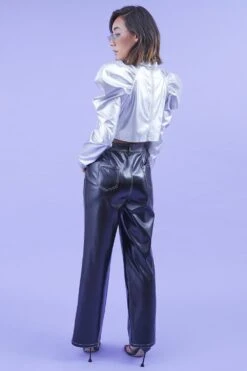 Long Maxi Dress Sales Store -Long Maxi Dress Sales Store jayley silver metallic oversized sleeve crop top p14374 94842 image