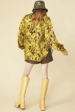 JAYLEY Tencel Blend Lucky Chain Blouse -Long Maxi Dress Sales Store jayley tencel blend lucky chain blouse p13483 91259 image