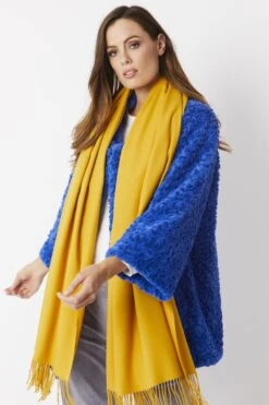 JAYLEY Yellow Cashmere Blend Scarf