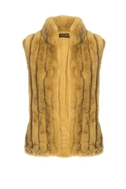JAYLEY Yellow Faux Fur Gilet -Long Maxi Dress Sales Store jayley yellow faux fur gilet p3682 57593 image
