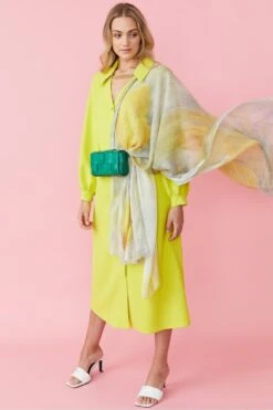JAYLEY Yellow Luxury Cashmere Silk Blend Wrap -Long Maxi Dress Sales Store jayley yellow luxury cashmere silk blend wrap p8358 48112 image